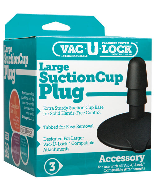 Doc Johnson 1010-10-BX Vac-U-Lock Large Suction Cup Plug, Black PVC