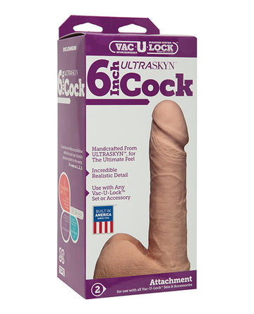 Doc Johnson ULTRASKYN Dual-Density Cock & Balls Vac-U-Lock Attachment, 6-Inch