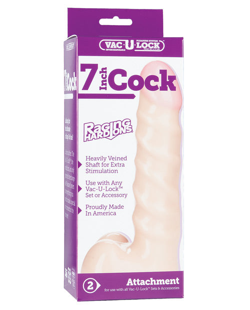 Doc Johnson 1015-24-BX Raging Hard-On Realistic Cock, 7" Veined PVC Ivory