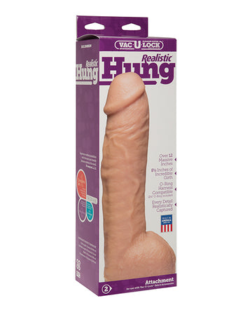 Doc Johnson 1015-27-BX Realistic Hung Attachment, 12 Inch, 3 Inch Girth