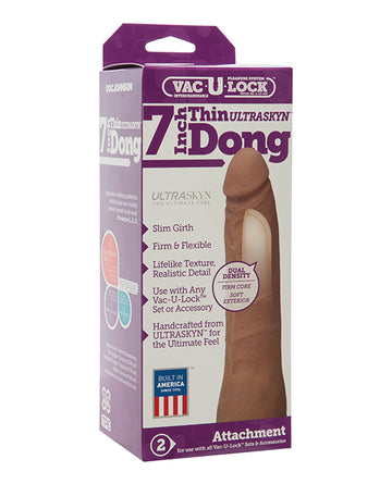 Doc Johnson 1015-41-BX Vac-U-Lock 7" ULTRASKYN Dong Attachment, Brown TPE
