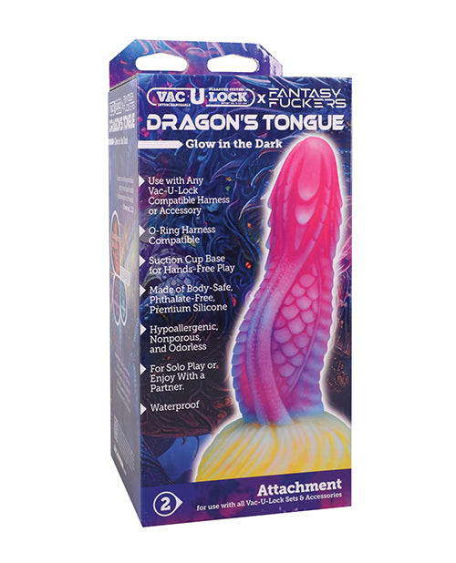 Doc Johnson Fantasy Fuckers Dragon's Tongue Dildo, Silicone, Multi-Colored