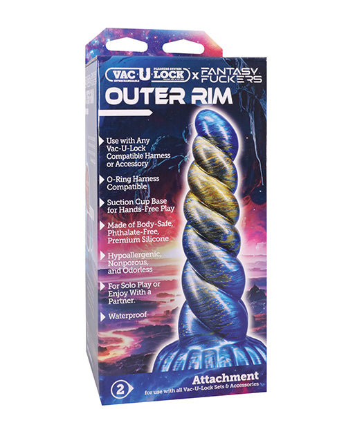 Doc Johnson 1017-04-BX Outer Rim Silicone Toy, Blue/Gold