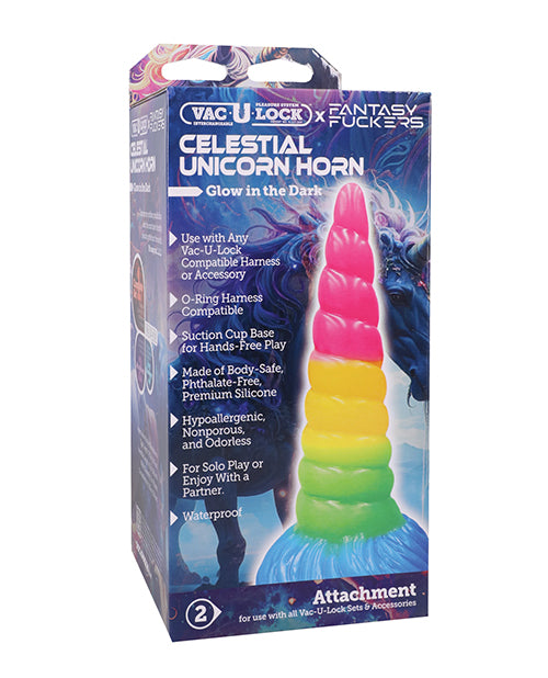 Doc Johnson 1017-05-BX Celestial Unicorn Horn Dildo, Rainbow Silicone