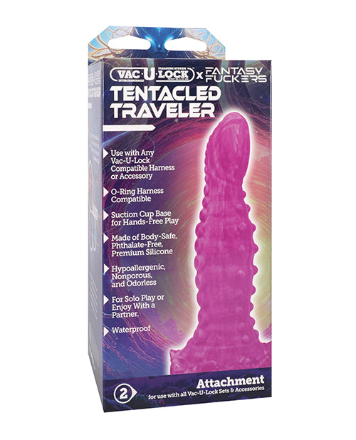 Doc Johnson 1017-07-BX Tentacled Traveler Dildo, Pink Silicone