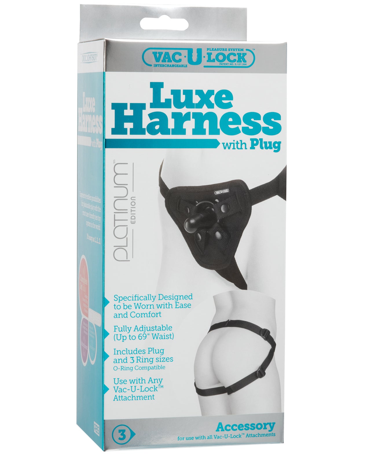 Doc Johnson 1090-10-BX Luxe Harness, Black Neoprene, Vac-U-Lock Compatible