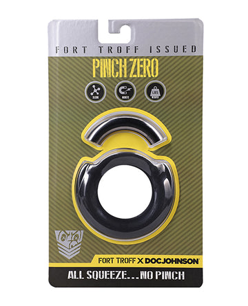 Doc Johnson Fort Troff Pinch Zero Magnetic Weighted Cock Ring, Black, 0.6 lbs