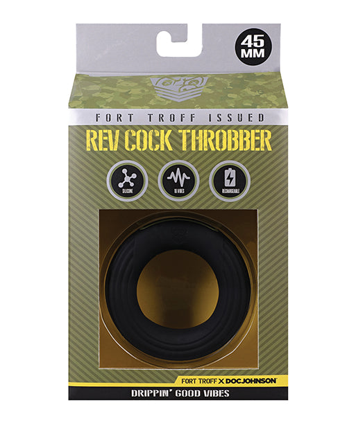 Doc Johnson Rev Cock Throbber Vibrating Cock Ring, Black