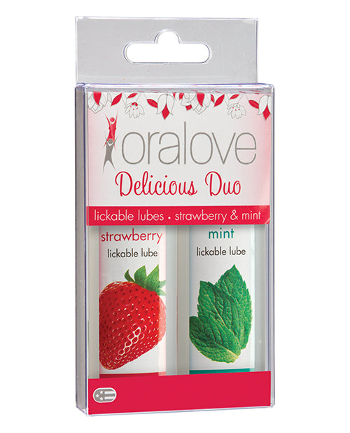 Doc Johnson 1355-02-BX Delicious Duo Flavored Lube - Strawberry & Mint