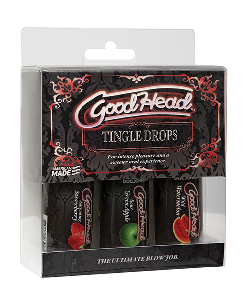 Doc Johnson GoodHead Tingle Drops Kit - Strawberry, Green Apple, Watermelon