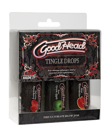 Doc Johnson GoodHead Tingle Drops Kit - Strawberry, Green Apple, Watermelon
