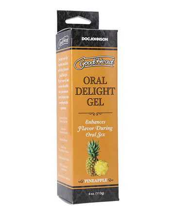 Doc Johnson GoodHead Oral Delight Gel, 4 oz Pineapple – Edible & Sugar-Free