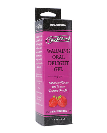 Doc Johnson 1361-13-BX GoodHead Warming Oral Delight Gel, Strawberry, 4 oz