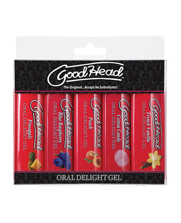 Doc Johnson 1361-70-BX GoodHead Oral Delight Gel, 5 Flavors, 1oz Bottles