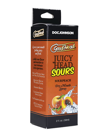 Doc Johnson 1363-01-BX GoodHead Juicy Head Dry Mouth Spray, Sour Peach, 2 oz