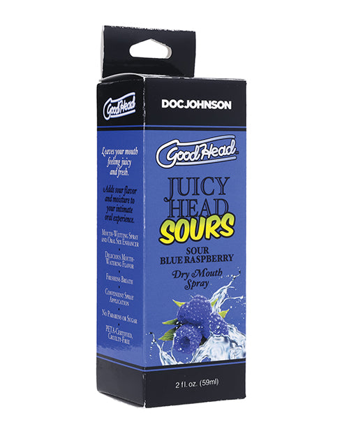 Doc Johnson GoodHead Juicy Head Dry Mouth Spray, Sour Blue Raspberry, 2 oz