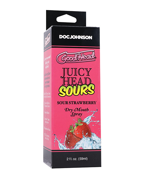 Doc Johnson GoodHead Juicy Head Dry Mouth Spray, Sour Strawberry, 2 fl. oz.