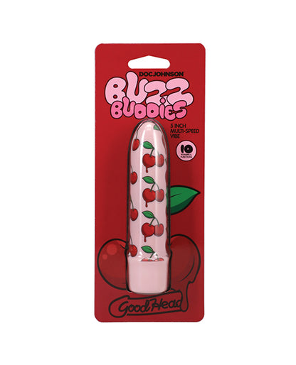 Doc Johnson GoodHead Buzz Buddies Cherries Multi-Speed Vibrator, 5 in.