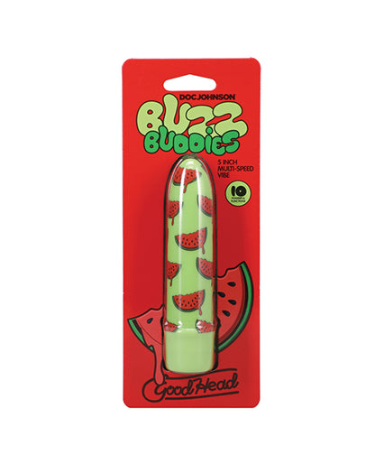 Doc Johnson GoodHead Buzz Buddies 5 in. Multi-Speed Vibrator - Watermelon