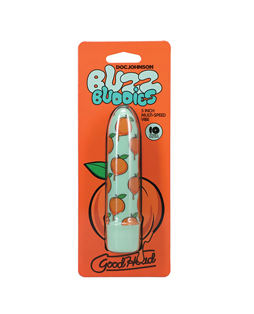 Doc Johnson GoodHead Buzz Buddies 5 in. Multi-Speed Vibrator - Peaches