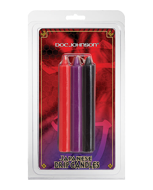 Doc Johnson 2101-01-CD Japanese Drip Candles, Pack of 3 Assorted Colors