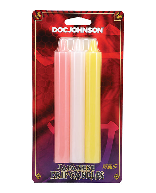 Doc Johnson 2101-02-CD Japanese Drip Candles, 3-Pack Pink/White/Yellow