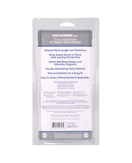 Doc Johnson TitanMen Clear TPE Sleeve with Ball Strap, 6 in.