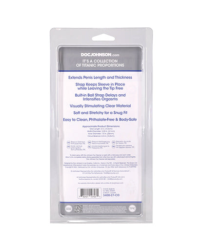 Doc Johnson TitanMen Clear TPE Sleeve with Ball Strap, 6 in.