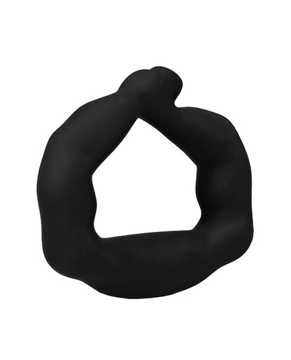 Doc Johnson TitanMen Muscle Bound Anatomy Ring, 32 mm, Black Silicone