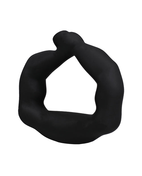 Doc Johnson TitanMen Muscle Bound Anatomy Ring, 32 mm, Black Silicone