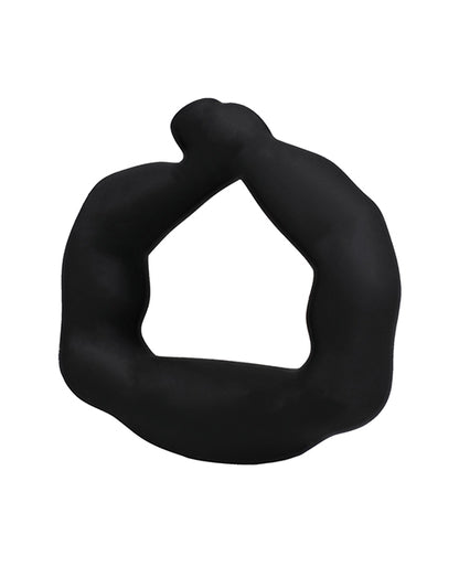 Doc Johnson TitanMen Muscle Bound Anatomy Ring, 32 mm, Black Silicone