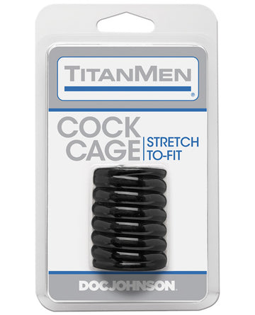 Doc Johnson 3504-01-CD Cock Cage, Black TPE Ribbed