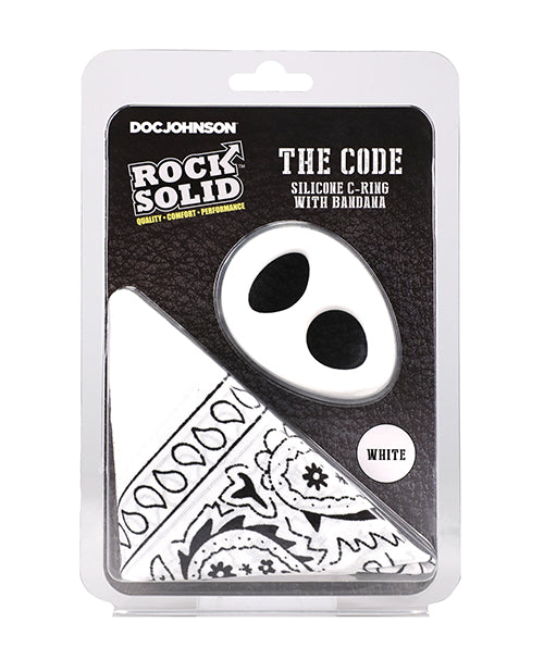 Doc Johnson 3703-02-CD Rock Solid The Code Cock Ring and Bandana Set, Silicone