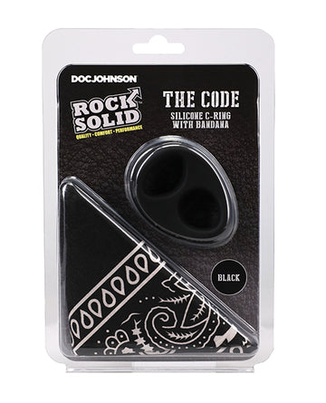 Doc Johnson 3703-03-CD Rock Solid The Code Cock Ring and Bandana Set