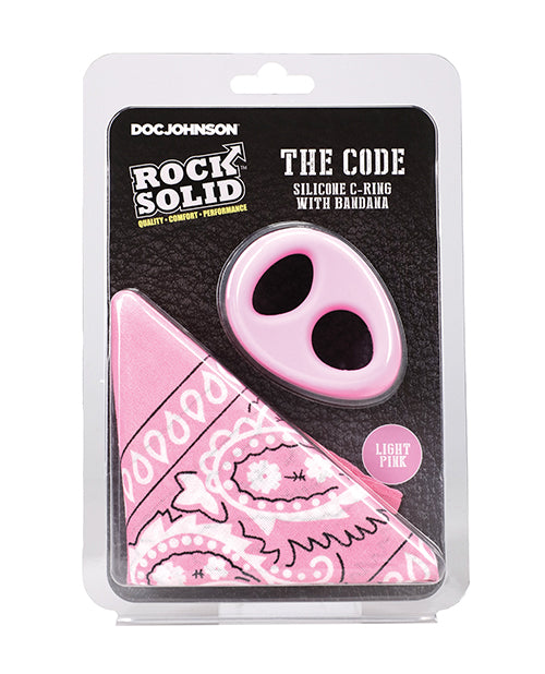 Doc Johnson 3703-08-CD The Code Cock Ring and Bandana Set, Light Pink/Black