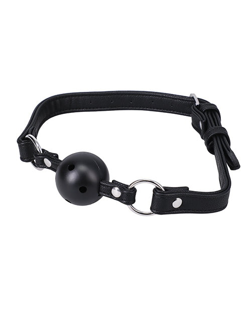 Doc Johnson 5001-06-BG Ball Gag, Black Faux Leather