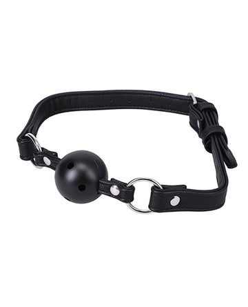 Doc Johnson 5001-06-BG Ball Gag, Black Faux Leather