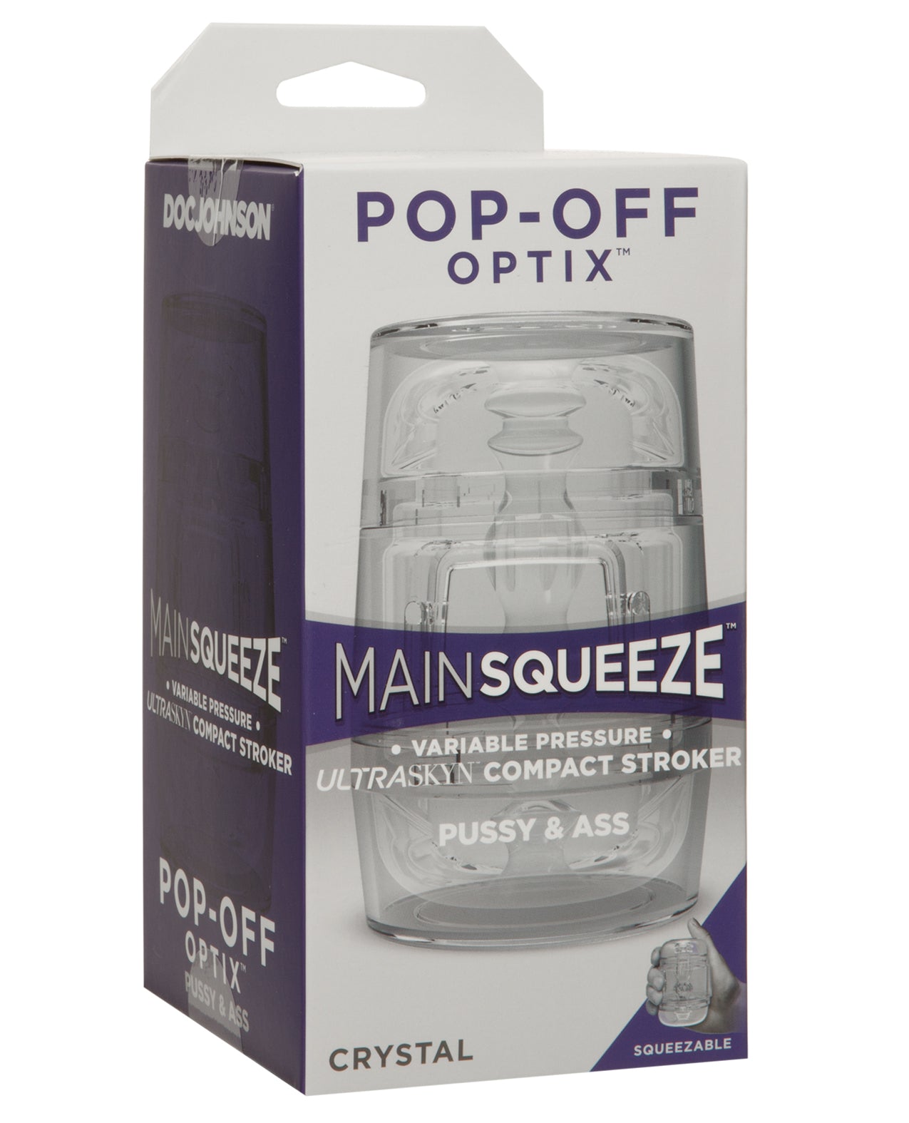 Doc Johnson 5203-03-BX Main Squeeze Pop Off Optix Transparent Stroker