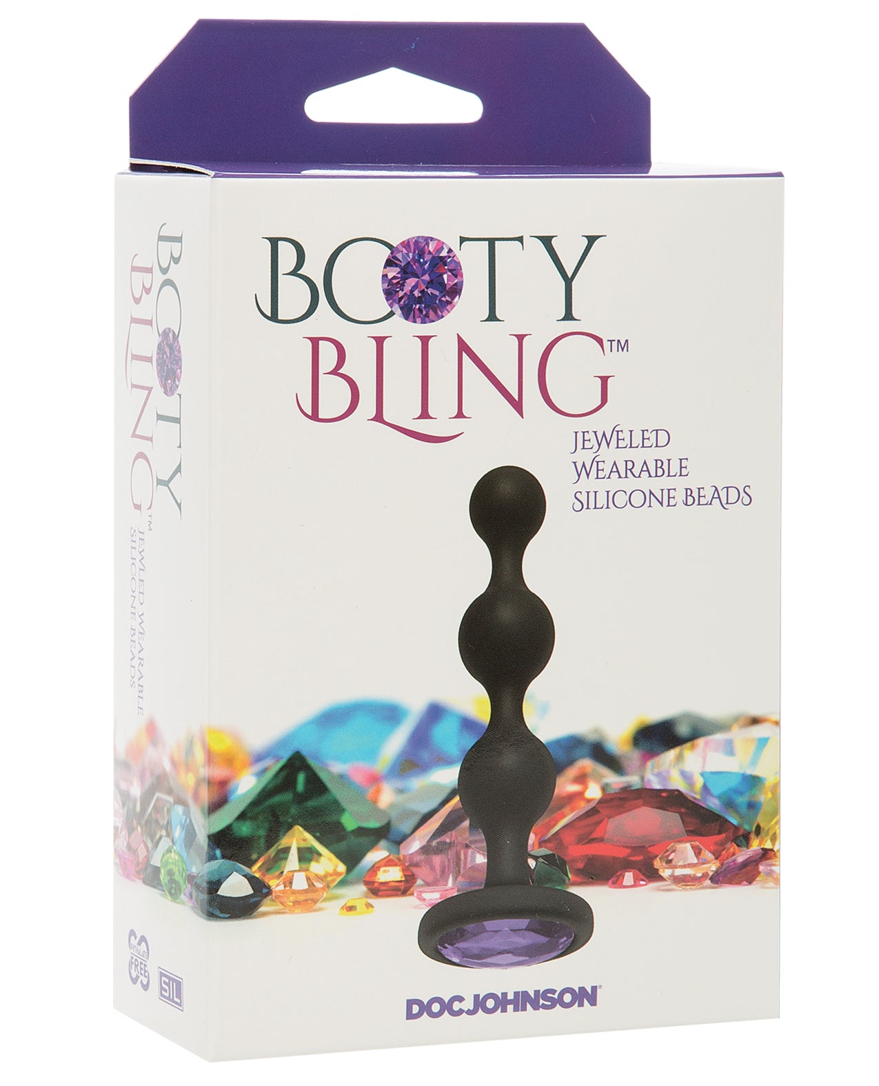 Doc Johnson 7017-09-BX Booty Bling Wearable Silicone Beads, Vibrating Purple