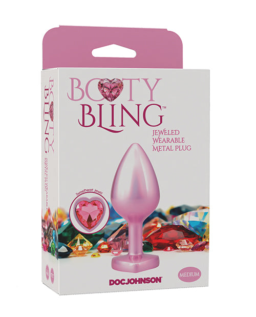 Doc Johnson 7017-16-BX Booty Bling Jeweled Metal Plug, Small Pink