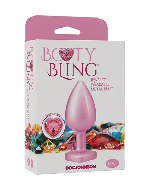 Doc Johnson 7017-17-BX Booty Bling Jeweled Metal Plug, Large Pink