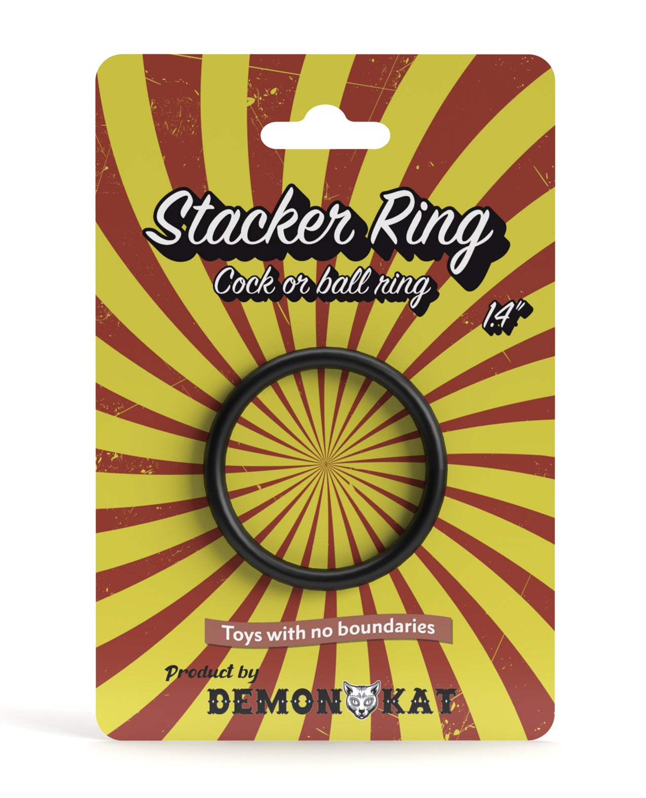Demon Kat DK2012 Stacker Ring, 1.4-Inch Black Cock/Ball Stretcher