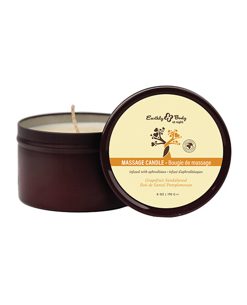 Earthly Body HSBNAC033 at Night Candle Grapefruit Sandalwood, 6 oz