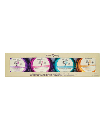 Earthly Body HSBNBF400 Bath Fizzer Set, 4 Piece, Romantic Scents