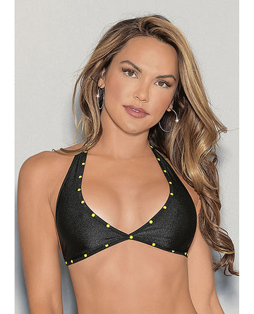 Escante 2245 BLK O/S Glow Stones Dancewear Tri Bra, Cotton/Elastane