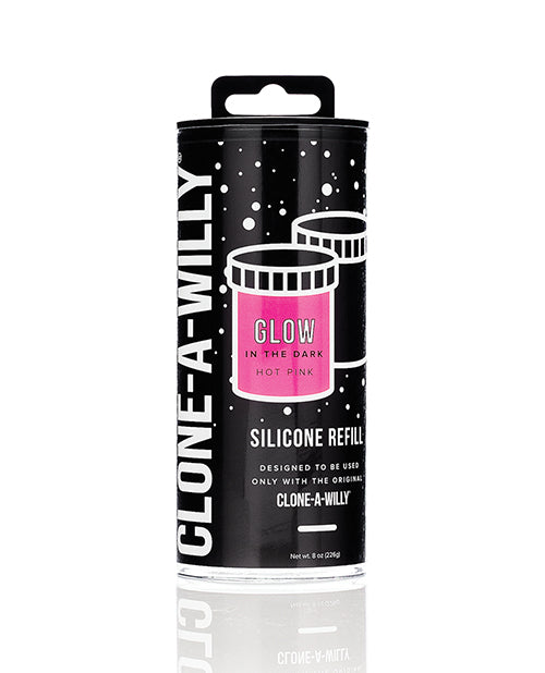 Clone-A-Willy 1541 Silicone Glow In The Dark Refill, Hot Pink, 7 oz