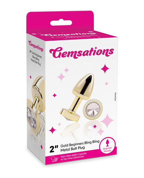 Electric eel inc. GEM-001-GLD Beginners Bling Bling Metal Butt Plug, Rose Gold