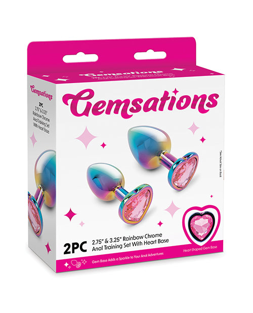 Electric Gemsations Anal Training Set, 2 pc, Rainbow Chrome, 2.75"/3.25"