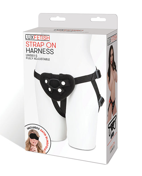 Electric Lux Fetish Neoprene Strap-On Harness, Black, Fits Hips Up to 60 Inches