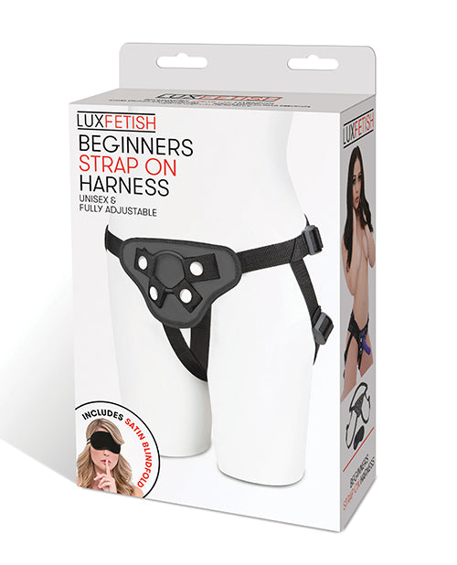 Electric Lux Fetish Beginners Strap-On Harness, Black, Adjustable